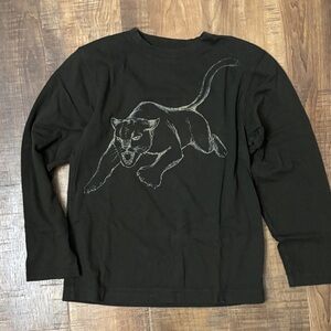 Gymboree size 8 boys  Long Sleeve Shirt with Panther Design dark green